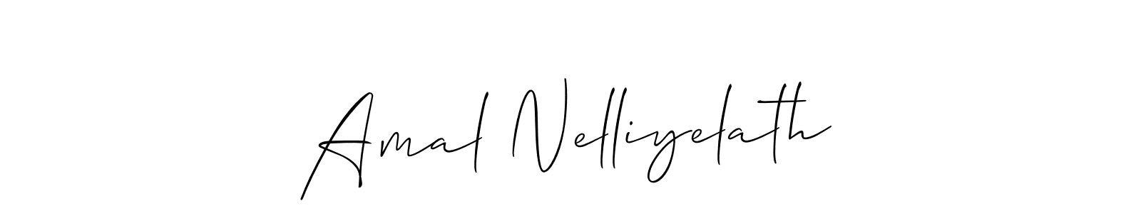 How to make Amal Nelliyelath name signature. Use Allison_Script style for creating short signs online. This is the latest handwritten sign. Amal Nelliyelath signature style 2 images and pictures png