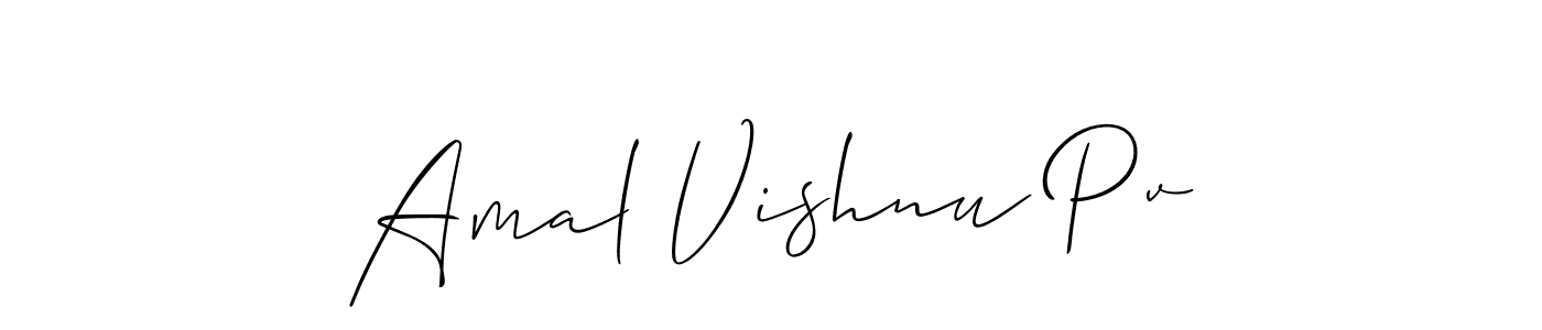 How to make Amal Vishnu Pv name signature. Use Allison_Script style for creating short signs online. This is the latest handwritten sign. Amal Vishnu Pv signature style 2 images and pictures png