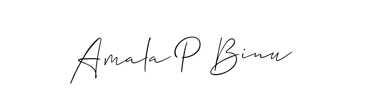 Design your own signature with our free online signature maker. With this signature software, you can create a handwritten (Allison_Script) signature for name Amala P Binu. Amala P Binu signature style 2 images and pictures png