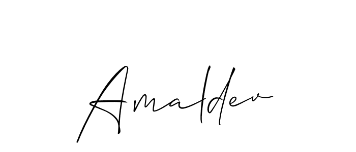 Allison_Script is a professional signature style that is perfect for those who want to add a touch of class to their signature. It is also a great choice for those who want to make their signature more unique. Get Amaldev name to fancy signature for free. Amaldev signature style 2 images and pictures png