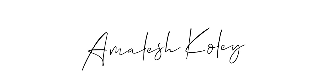 How to make Amalesh Koley signature? Allison_Script is a professional autograph style. Create handwritten signature for Amalesh Koley name. Amalesh Koley signature style 2 images and pictures png