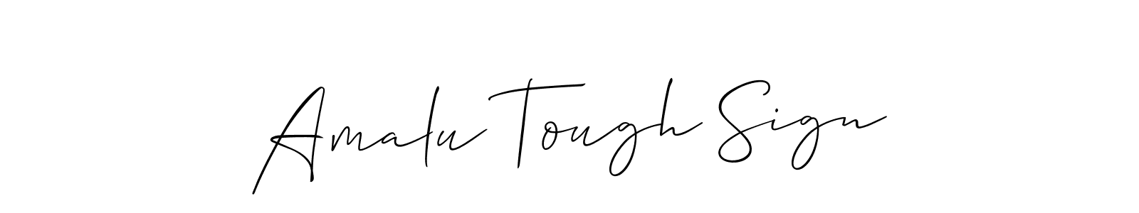 Allison_Script is a professional signature style that is perfect for those who want to add a touch of class to their signature. It is also a great choice for those who want to make their signature more unique. Get Amalu Tough Sign name to fancy signature for free. Amalu Tough Sign signature style 2 images and pictures png