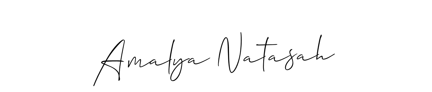 How to make Amalya Natasah name signature. Use Allison_Script style for creating short signs online. This is the latest handwritten sign. Amalya Natasah signature style 2 images and pictures png