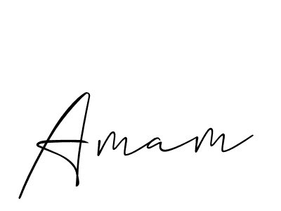 Design your own signature with our free online signature maker. With this signature software, you can create a handwritten (Allison_Script) signature for name Amam. Amam signature style 2 images and pictures png
