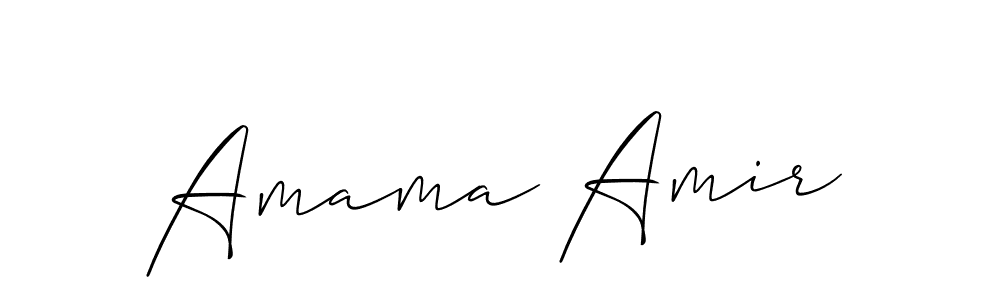 You should practise on your own different ways (Allison_Script) to write your name (Amama Amir) in signature. don't let someone else do it for you. Amama Amir signature style 2 images and pictures png