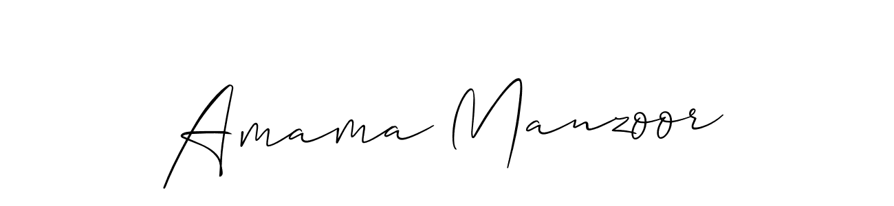 Create a beautiful signature design for name Amama Manzoor. With this signature (Allison_Script) fonts, you can make a handwritten signature for free. Amama Manzoor signature style 2 images and pictures png