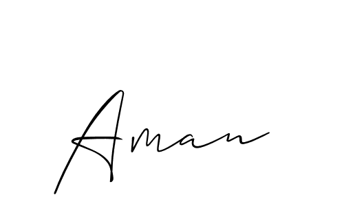 Use a signature maker to create a handwritten signature online. With this signature software, you can design (Allison_Script) your own signature for name Aman . Aman  signature style 2 images and pictures png