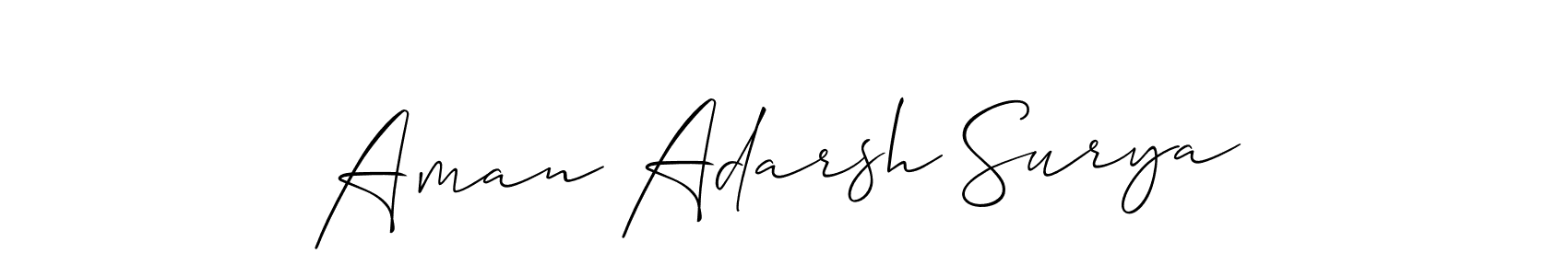 Also we have Aman Adarsh Surya name is the best signature style. Create professional handwritten signature collection using Allison_Script autograph style. Aman Adarsh Surya signature style 2 images and pictures png