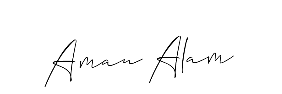 Create a beautiful signature design for name Aman Alam. With this signature (Allison_Script) fonts, you can make a handwritten signature for free. Aman Alam signature style 2 images and pictures png