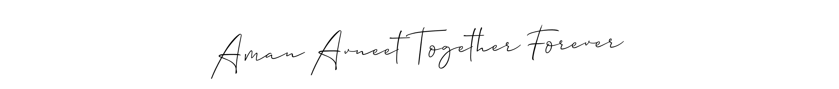 Create a beautiful signature design for name Aman Avneet Together Forever. With this signature (Allison_Script) fonts, you can make a handwritten signature for free. Aman Avneet Together Forever signature style 2 images and pictures png