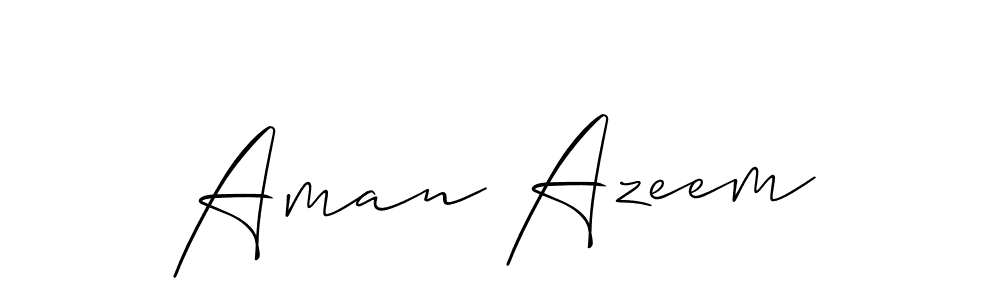 Similarly Allison_Script is the best handwritten signature design. Signature creator online .You can use it as an online autograph creator for name Aman Azeem. Aman Azeem signature style 2 images and pictures png