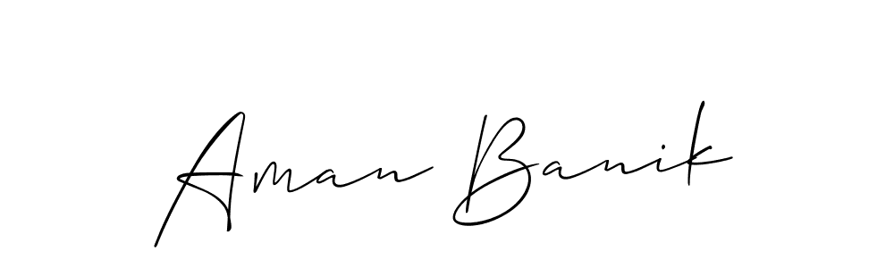 Also we have Aman Banik name is the best signature style. Create professional handwritten signature collection using Allison_Script autograph style. Aman Banik signature style 2 images and pictures png