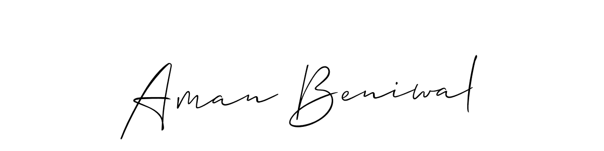 The best way (Allison_Script) to make a short signature is to pick only two or three words in your name. The name Aman Beniwal include a total of six letters. For converting this name. Aman Beniwal signature style 2 images and pictures png