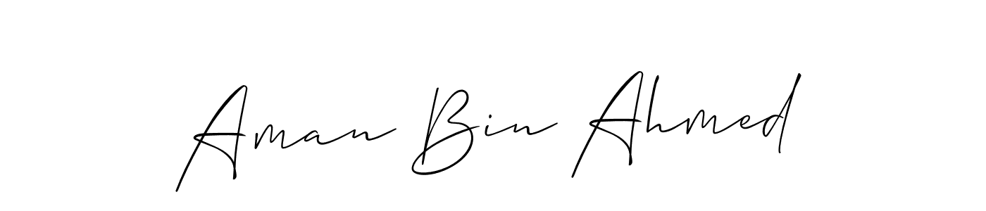 Make a short Aman Bin Ahmed signature style. Manage your documents anywhere anytime using Allison_Script. Create and add eSignatures, submit forms, share and send files easily. Aman Bin Ahmed signature style 2 images and pictures png