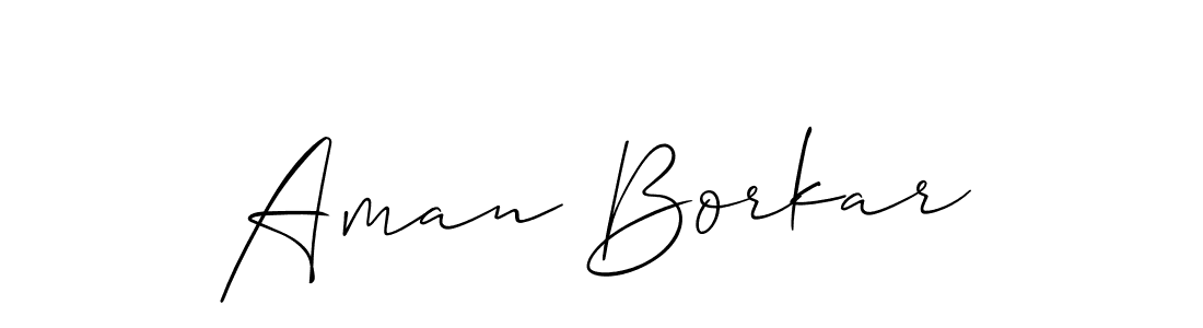 Create a beautiful signature design for name Aman Borkar. With this signature (Allison_Script) fonts, you can make a handwritten signature for free. Aman Borkar signature style 2 images and pictures png