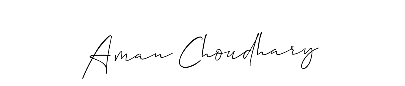 How to make Aman Choudhary name signature. Use Allison_Script style for creating short signs online. This is the latest handwritten sign. Aman Choudhary signature style 2 images and pictures png