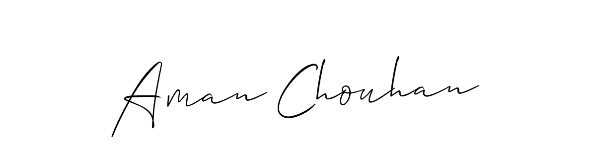 The best way (Allison_Script) to make a short signature is to pick only two or three words in your name. The name Aman Chouhan include a total of six letters. For converting this name. Aman Chouhan signature style 2 images and pictures png