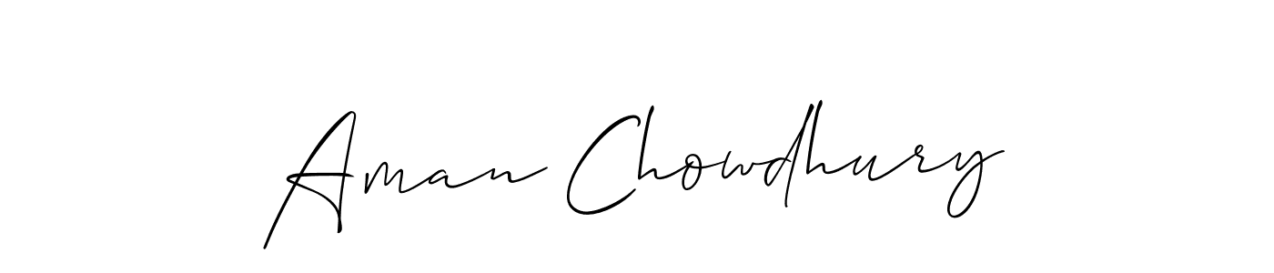 Use a signature maker to create a handwritten signature online. With this signature software, you can design (Allison_Script) your own signature for name Aman Chowdhury. Aman Chowdhury signature style 2 images and pictures png