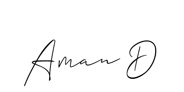 Check out images of Autograph of Aman D name. Actor Aman D Signature Style. Allison_Script is a professional sign style online. Aman D signature style 2 images and pictures png