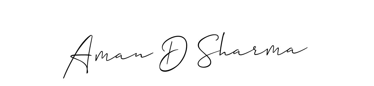 How to make Aman D Sharma signature? Allison_Script is a professional autograph style. Create handwritten signature for Aman D Sharma name. Aman D Sharma signature style 2 images and pictures png