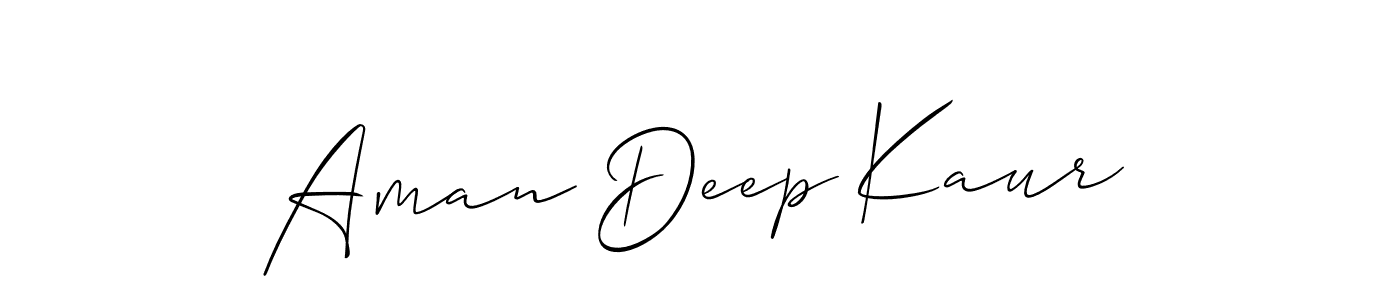 Also You can easily find your signature by using the search form. We will create Aman Deep Kaur name handwritten signature images for you free of cost using Allison_Script sign style. Aman Deep Kaur signature style 2 images and pictures png