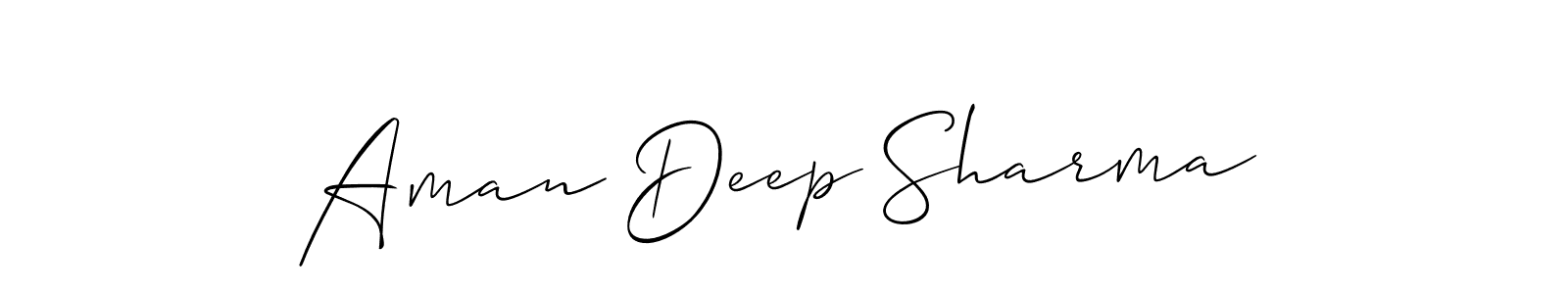 Create a beautiful signature design for name Aman Deep Sharma. With this signature (Allison_Script) fonts, you can make a handwritten signature for free. Aman Deep Sharma signature style 2 images and pictures png