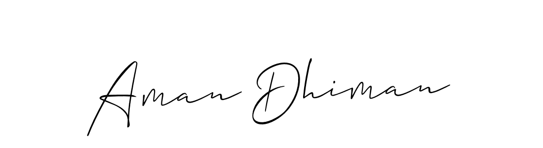 Also we have Aman Dhiman name is the best signature style. Create professional handwritten signature collection using Allison_Script autograph style. Aman Dhiman signature style 2 images and pictures png