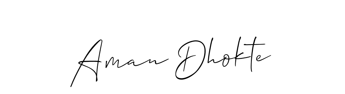 Also You can easily find your signature by using the search form. We will create Aman Dhokte name handwritten signature images for you free of cost using Allison_Script sign style. Aman Dhokte signature style 2 images and pictures png