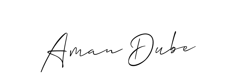 Make a beautiful signature design for name Aman Dube. With this signature (Allison_Script) style, you can create a handwritten signature for free. Aman Dube signature style 2 images and pictures png