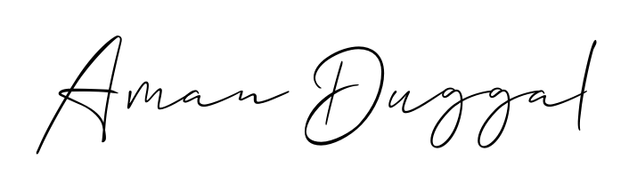 An effortless, minimalist signature concept for Aman Duggal using Allison_Script design. Clean lines that look great on any document. Aman Duggal signature style 2 images and pictures png