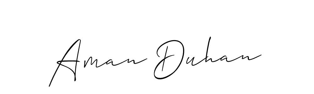 Create a beautiful signature design for name Aman Duhan. With this signature (Allison_Script) fonts, you can make a handwritten signature for free. Aman Duhan signature style 2 images and pictures png