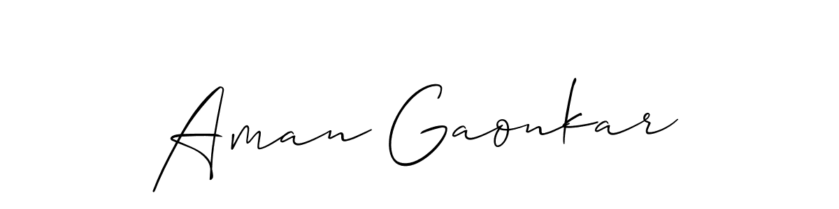 Allison_Script is a professional signature style that is perfect for those who want to add a touch of class to their signature. It is also a great choice for those who want to make their signature more unique. Get Aman Gaonkar name to fancy signature for free. Aman Gaonkar signature style 2 images and pictures png