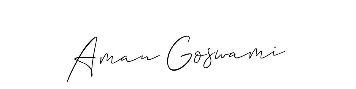 How to make Aman Goswami signature? Allison_Script is a professional autograph style. Create handwritten signature for Aman Goswami name. Aman Goswami signature style 2 images and pictures png