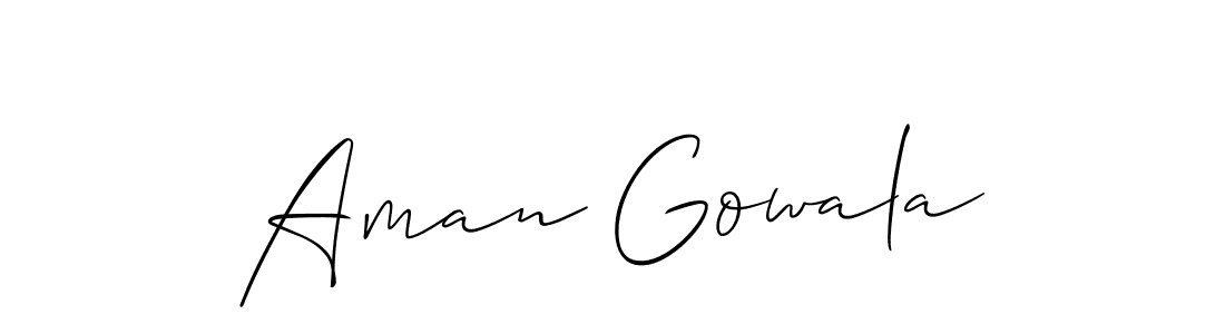 How to make Aman Gowala signature? Allison_Script is a professional autograph style. Create handwritten signature for Aman Gowala name. Aman Gowala signature style 2 images and pictures png