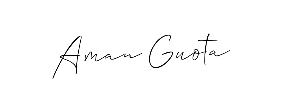 How to make Aman Guota signature? Allison_Script is a professional autograph style. Create handwritten signature for Aman Guota name. Aman Guota signature style 2 images and pictures png