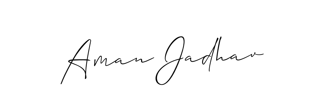 Similarly Allison_Script is the best handwritten signature design. Signature creator online .You can use it as an online autograph creator for name Aman Jadhav. Aman Jadhav signature style 2 images and pictures png