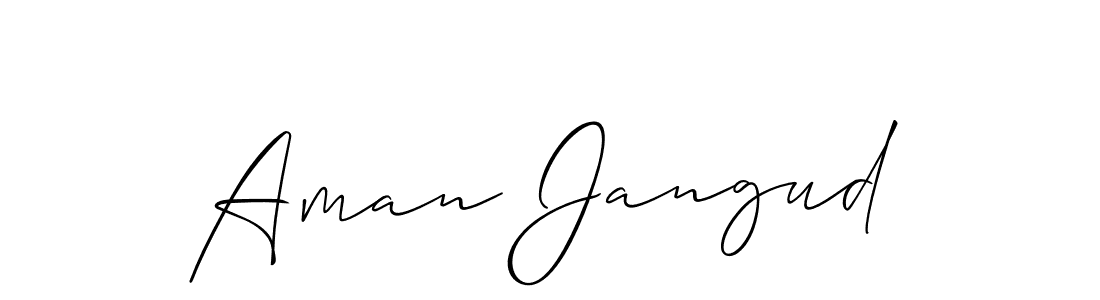 The best way (Allison_Script) to make a short signature is to pick only two or three words in your name. The name Aman Jangud include a total of six letters. For converting this name. Aman Jangud signature style 2 images and pictures png