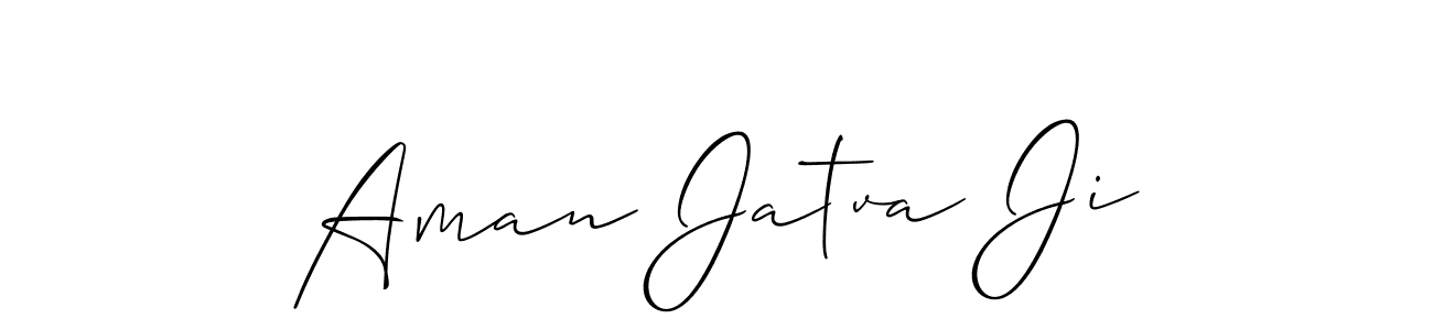 Create a beautiful signature design for name Aman Jatva Ji. With this signature (Allison_Script) fonts, you can make a handwritten signature for free. Aman Jatva Ji signature style 2 images and pictures png