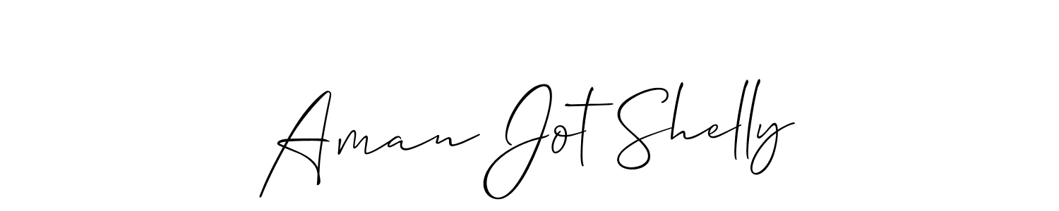 This is the best signature style for the Aman Jot Shelly name. Also you like these signature font (Allison_Script). Mix name signature. Aman Jot Shelly signature style 2 images and pictures png