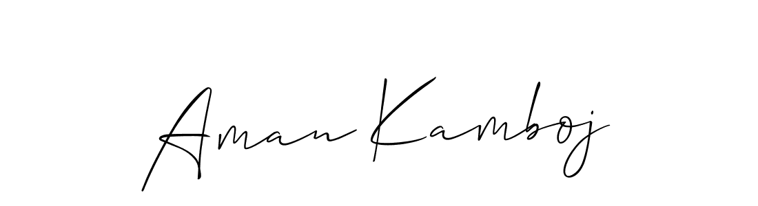 Allison_Script is a professional signature style that is perfect for those who want to add a touch of class to their signature. It is also a great choice for those who want to make their signature more unique. Get Aman Kamboj name to fancy signature for free. Aman Kamboj signature style 2 images and pictures png