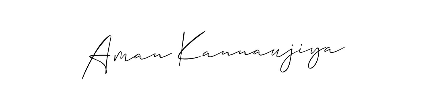 You should practise on your own different ways (Allison_Script) to write your name (Aman Kannaujiya) in signature. don't let someone else do it for you. Aman Kannaujiya signature style 2 images and pictures png