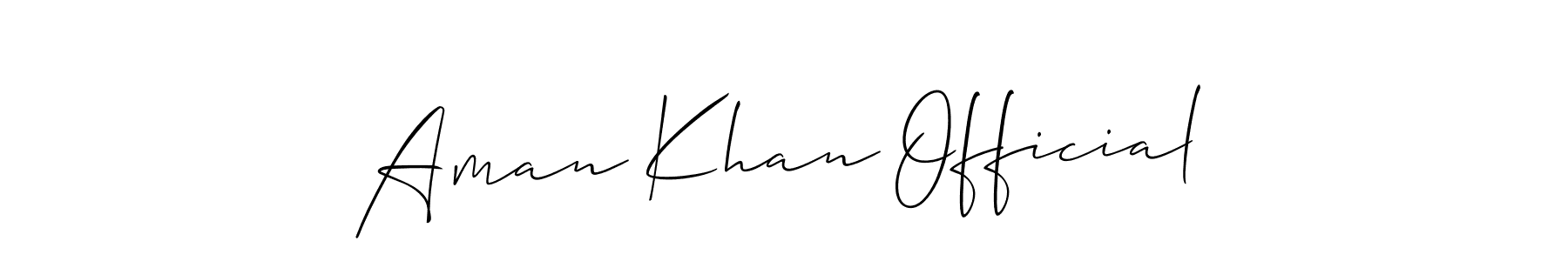 Create a beautiful signature design for name Aman Khan Official. With this signature (Allison_Script) fonts, you can make a handwritten signature for free. Aman Khan Official signature style 2 images and pictures png