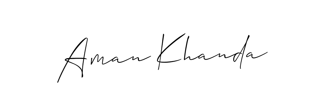 Also we have Aman Khanda name is the best signature style. Create professional handwritten signature collection using Allison_Script autograph style. Aman Khanda signature style 2 images and pictures png