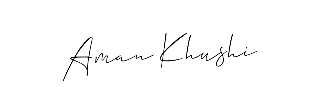 It looks lik you need a new signature style for name Aman Khushi. Design unique handwritten (Allison_Script) signature with our free signature maker in just a few clicks. Aman Khushi signature style 2 images and pictures png