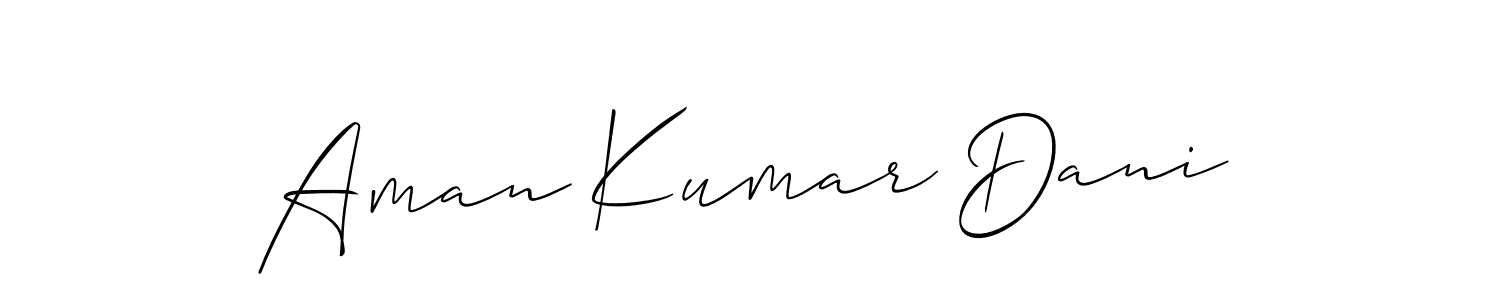Use a signature maker to create a handwritten signature online. With this signature software, you can design (Allison_Script) your own signature for name Aman Kumar Dani. Aman Kumar Dani signature style 2 images and pictures png