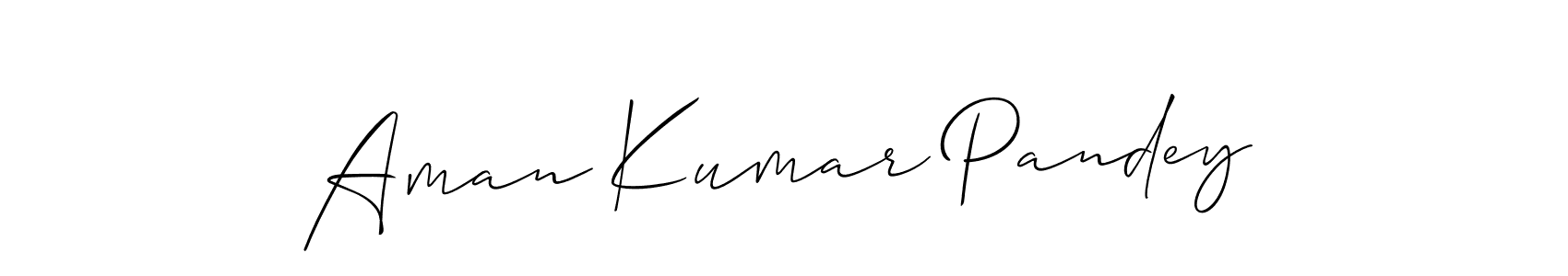 How to make Aman Kumar Pandey name signature. Use Allison_Script style for creating short signs online. This is the latest handwritten sign. Aman Kumar Pandey signature style 2 images and pictures png