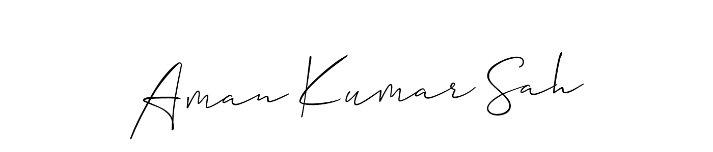 You should practise on your own different ways (Allison_Script) to write your name (Aman Kumar Sah) in signature. don't let someone else do it for you. Aman Kumar Sah signature style 2 images and pictures png