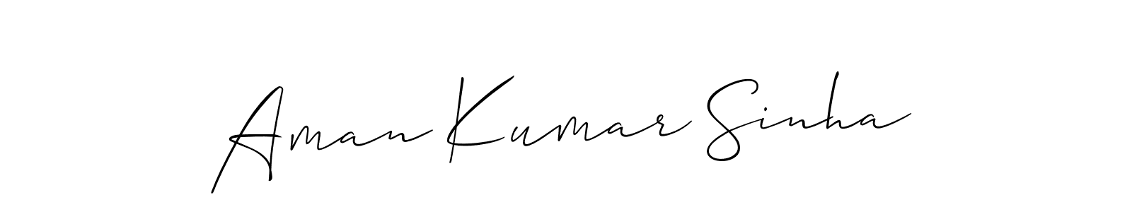 Allison_Script is a professional signature style that is perfect for those who want to add a touch of class to their signature. It is also a great choice for those who want to make their signature more unique. Get Aman Kumar Sinha name to fancy signature for free. Aman Kumar Sinha signature style 2 images and pictures png