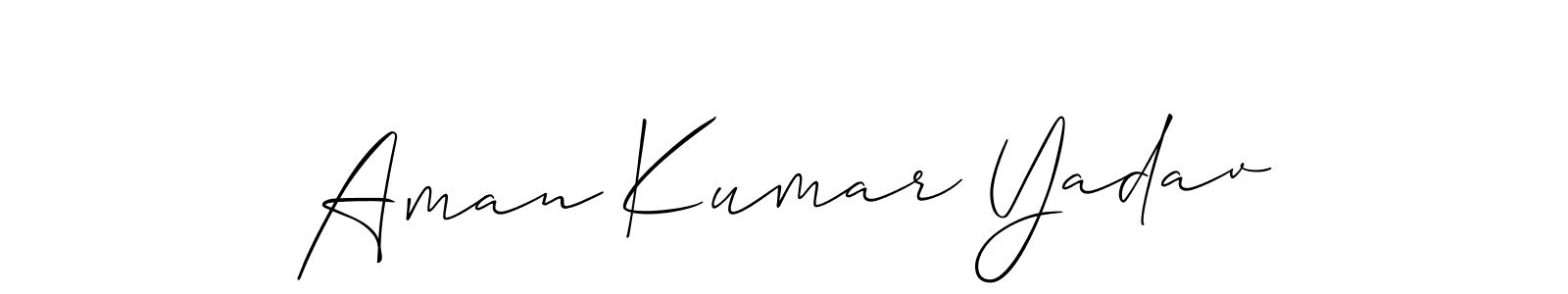 Make a short Aman Kumar Yadav signature style. Manage your documents anywhere anytime using Allison_Script. Create and add eSignatures, submit forms, share and send files easily. Aman Kumar Yadav signature style 2 images and pictures png