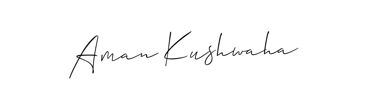 Make a beautiful signature design for name Aman Kushwaha. With this signature (Allison_Script) style, you can create a handwritten signature for free. Aman Kushwaha signature style 2 images and pictures png